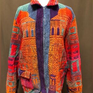 Rare Vintage Terrycloth jacket towel shirt swimsuit cover-up Silton towel top